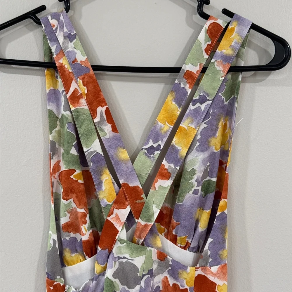 Bailey Rose Floral V-Neck Summer watercolor mini dress - Picture 6 of 8